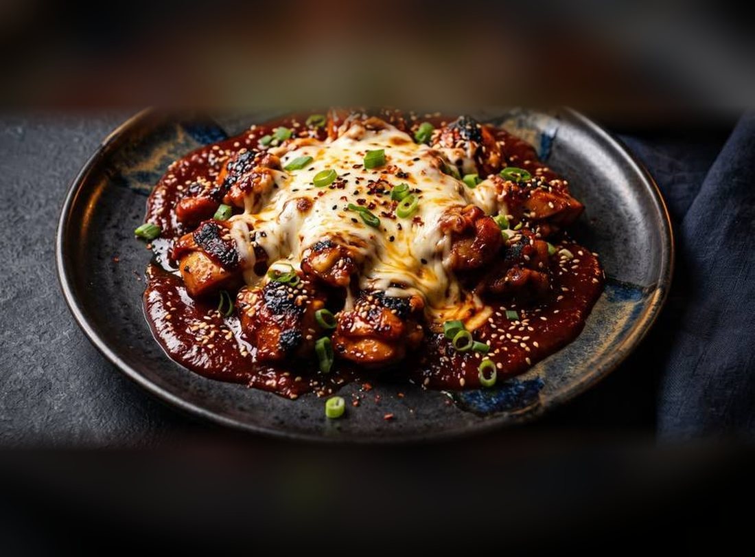 Cheese Buldak (Korean Fire Chicken)